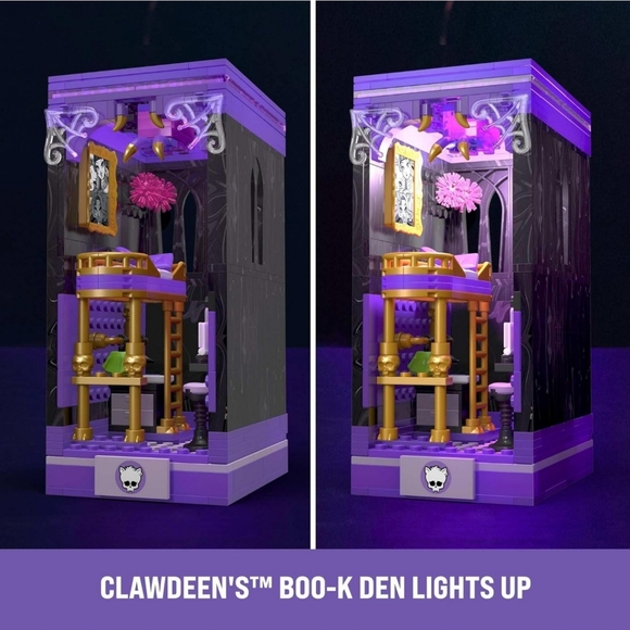Mega Monster High Clawdeens Boo-K Den Building Set With 299 Pieces For Collector - Picture 3 of 6